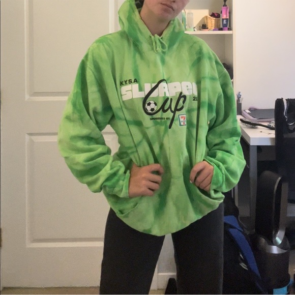 Green Tye Dye Hoodie! - Picture 4 of 6